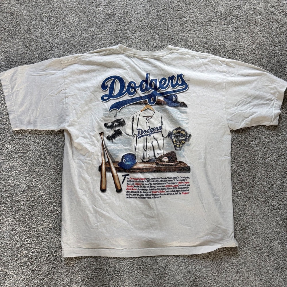 Mitchell & Ness Los Angeles Dodgers Cooperstown Collection Cream Graphic Tee XL